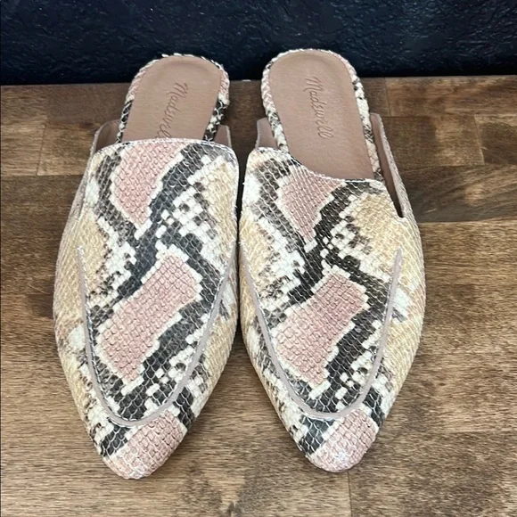Madewell Women’s Snakeskin Patterned Mules Size 9.5 - Picture 2 of 5